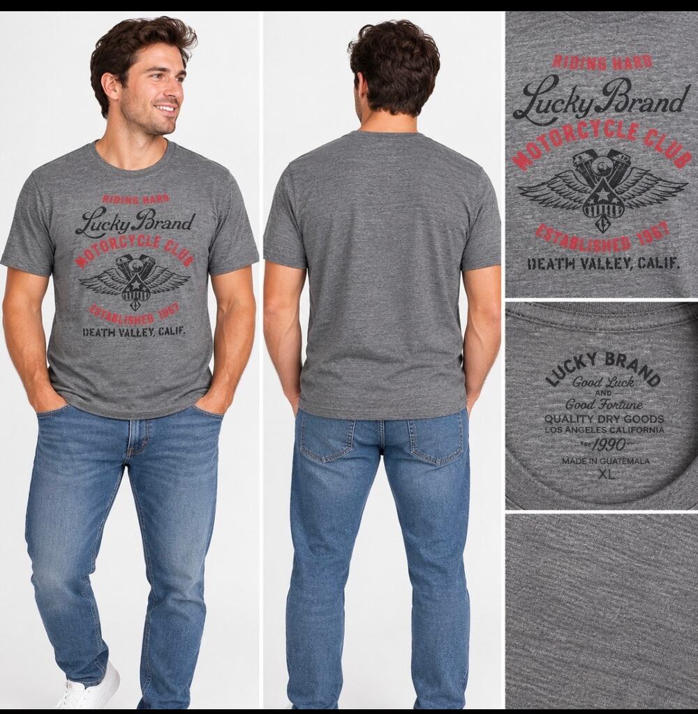 Lucky Brand Motorcycle Club Graphic T-Shirt — Men’s XL9